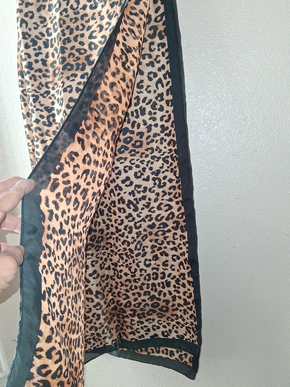 Leopard Print with Black Trim - Womens Scars Decor Wrap. 71x33 Inches Very Large